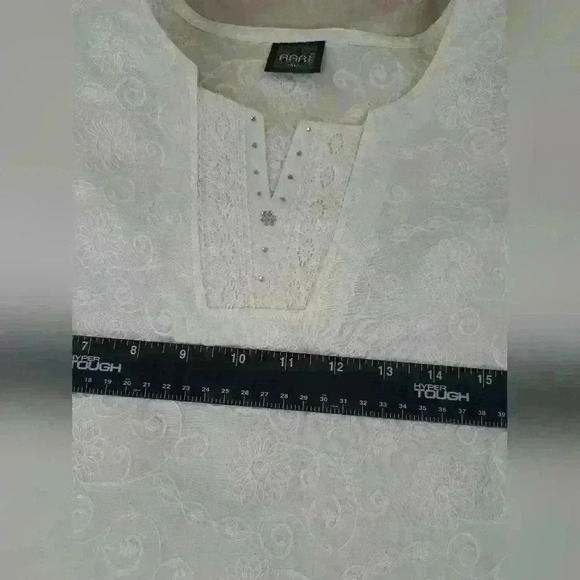 AARI Made in india Boho Embroidered White Tunic Size XL - Picture 5 of 12